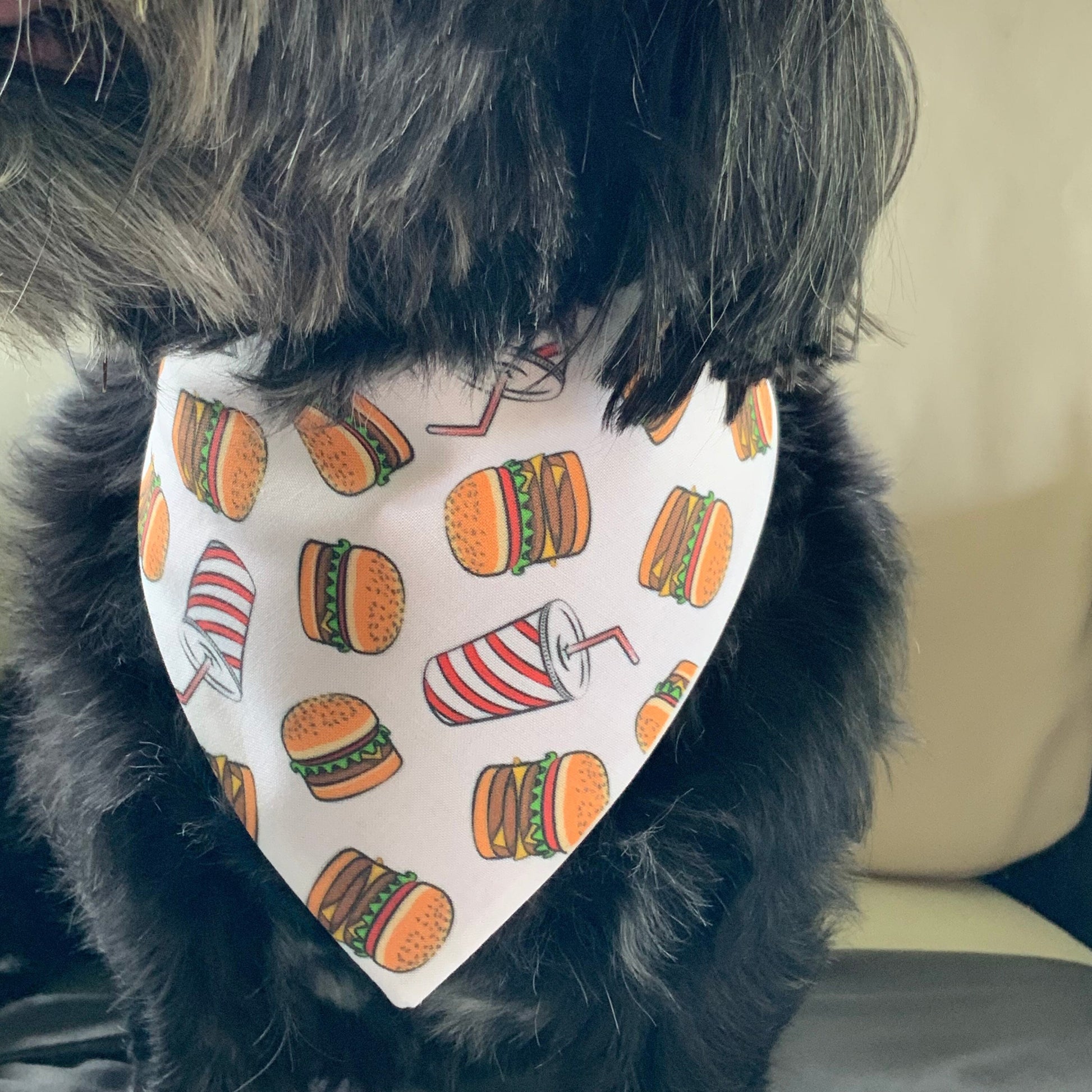 Burger and soda Dog bandana
