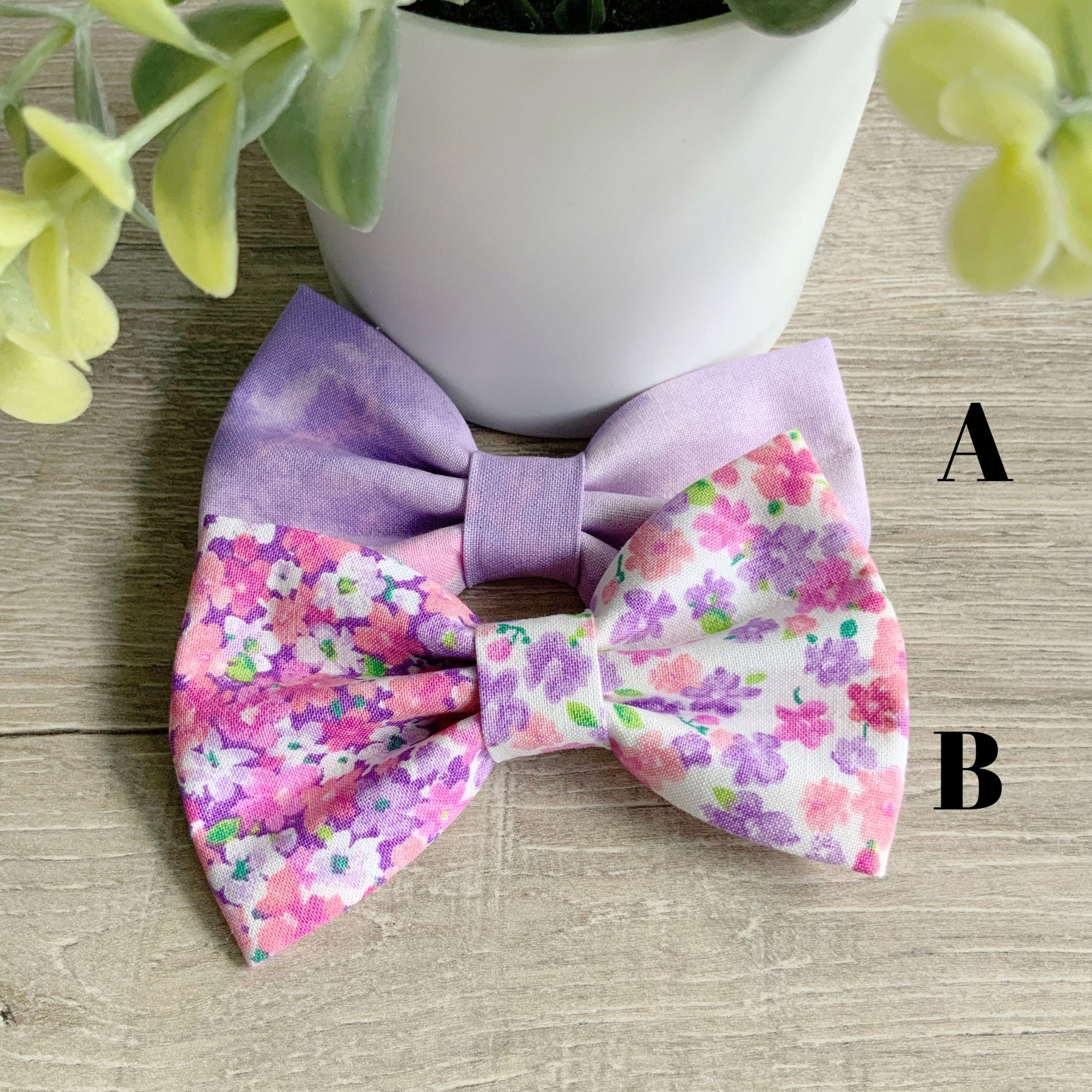 Summer dog bow tie, purple & pink dog accessories, bowtie for dog collar, Sailor Bows for dog, Dog lover gift, Pet dog collar, Dapper bowtie