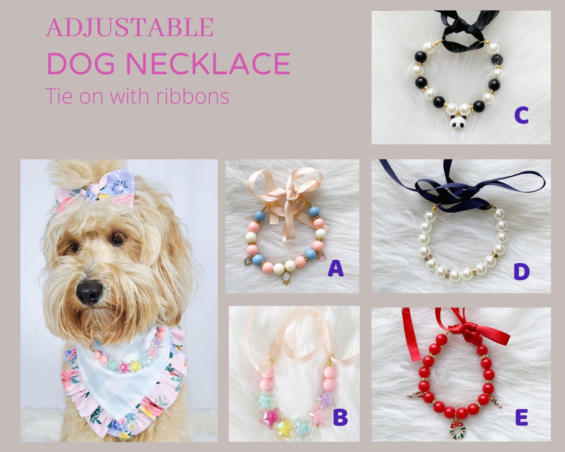 12mm Beaded Pet Necklace
