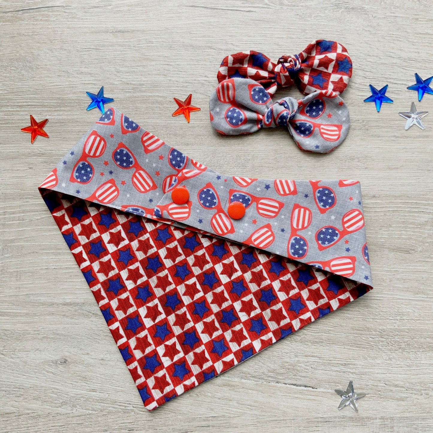Patriot USA Glasses dog bandana