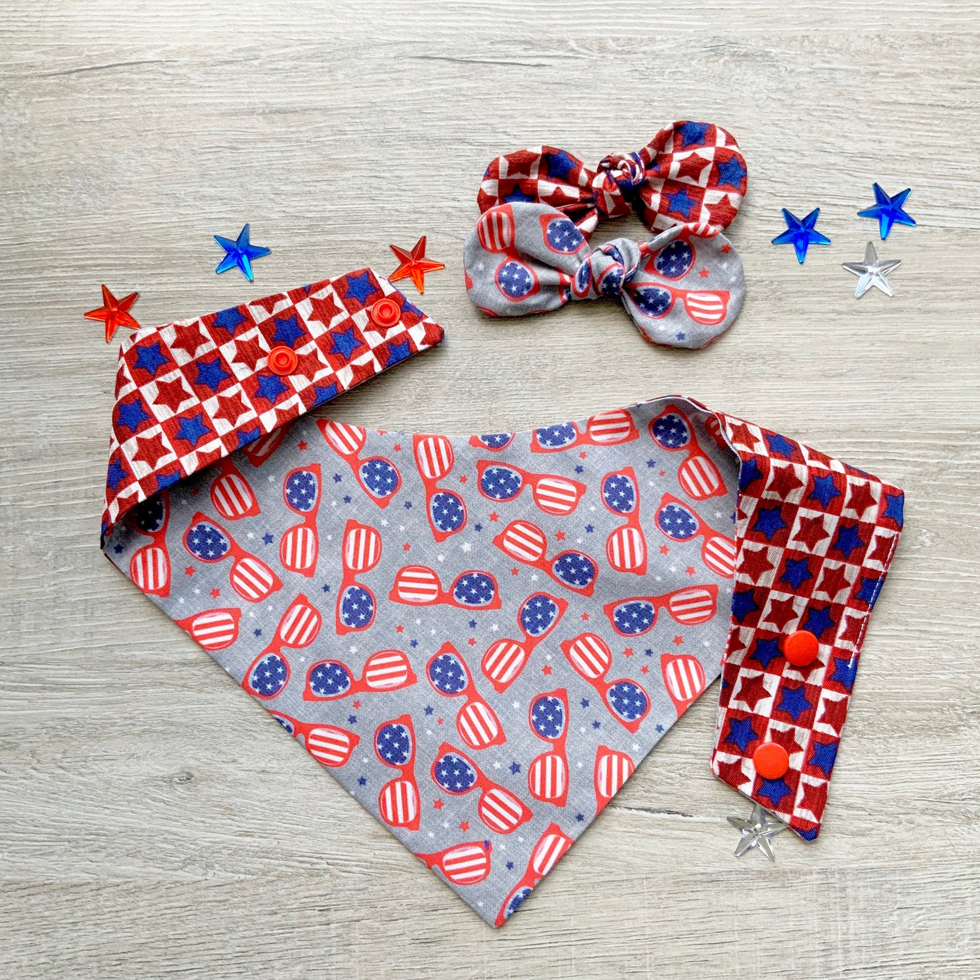 Patriot USA Glasses dog bandana