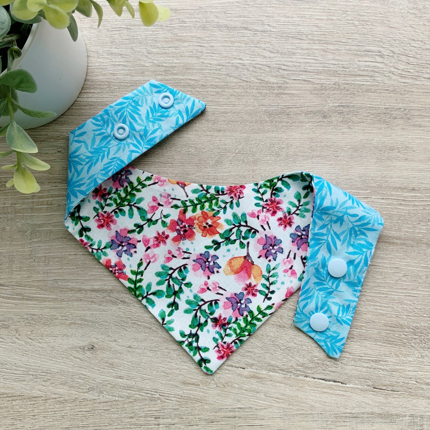 Pink & Blue floral Dog bandana