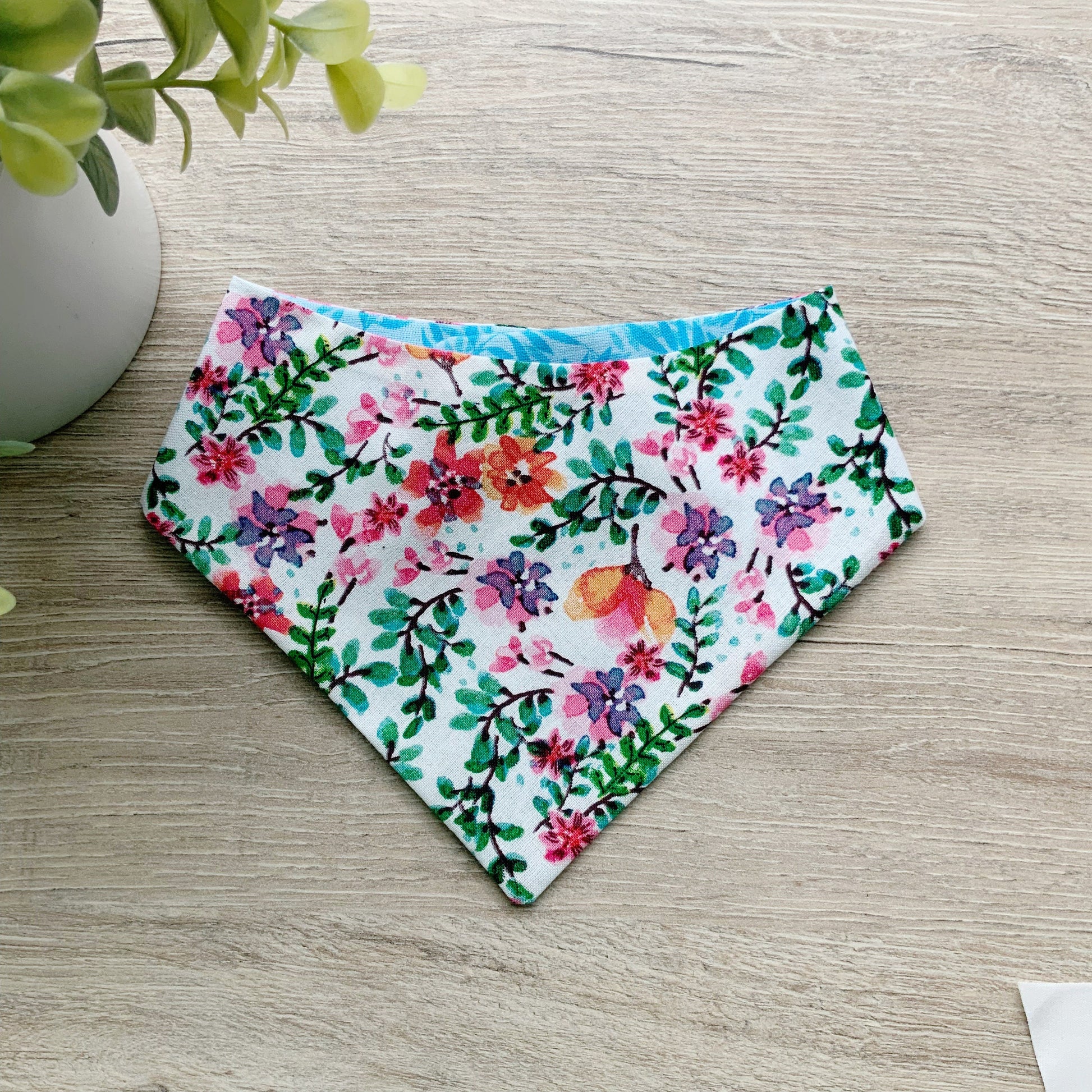 Pink & Blue floral Dog bandana