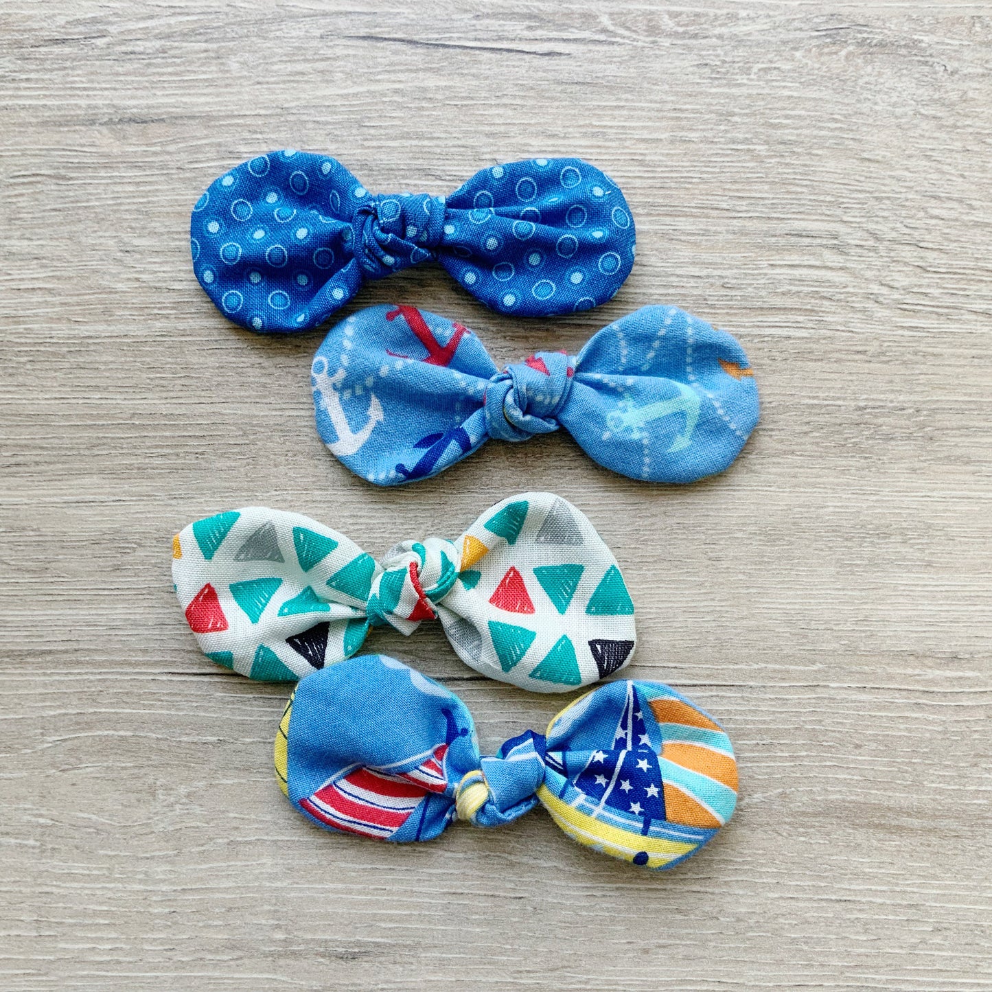 Nautical Dog Hair Bow, Cotton Alligator Clip, Handmade