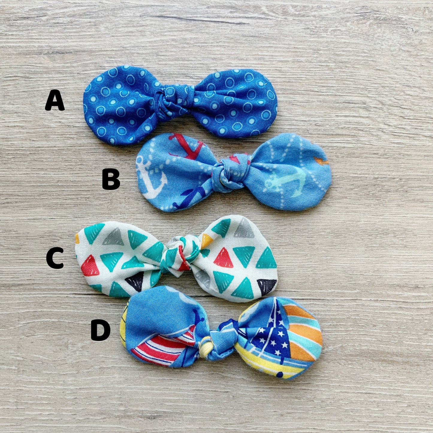 Nautical Dog Hair Bow, Cotton Alligator Clip, Handmade