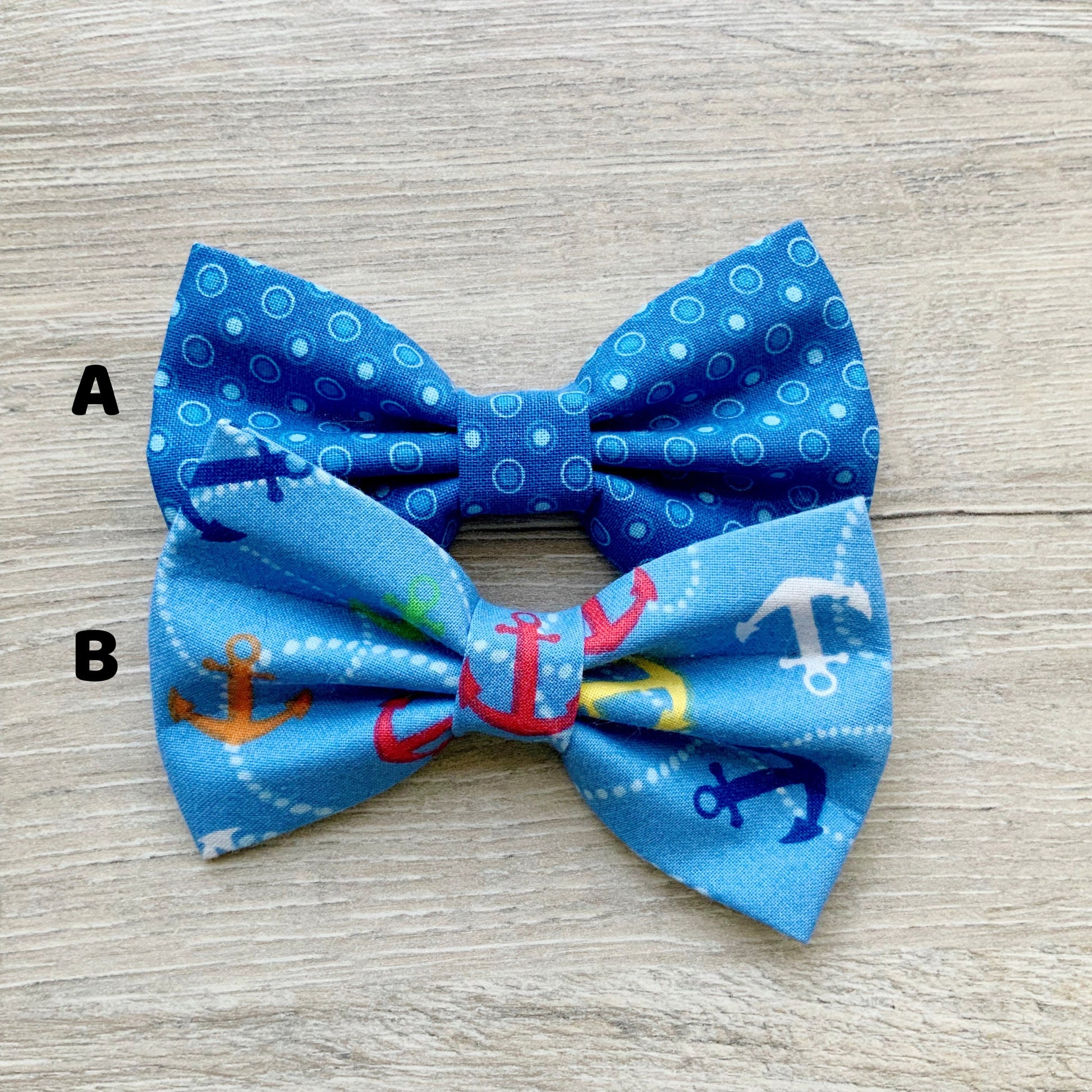 Nautical Dog Bow Tie, Anchors, Sailor, Dapper Pet Collar