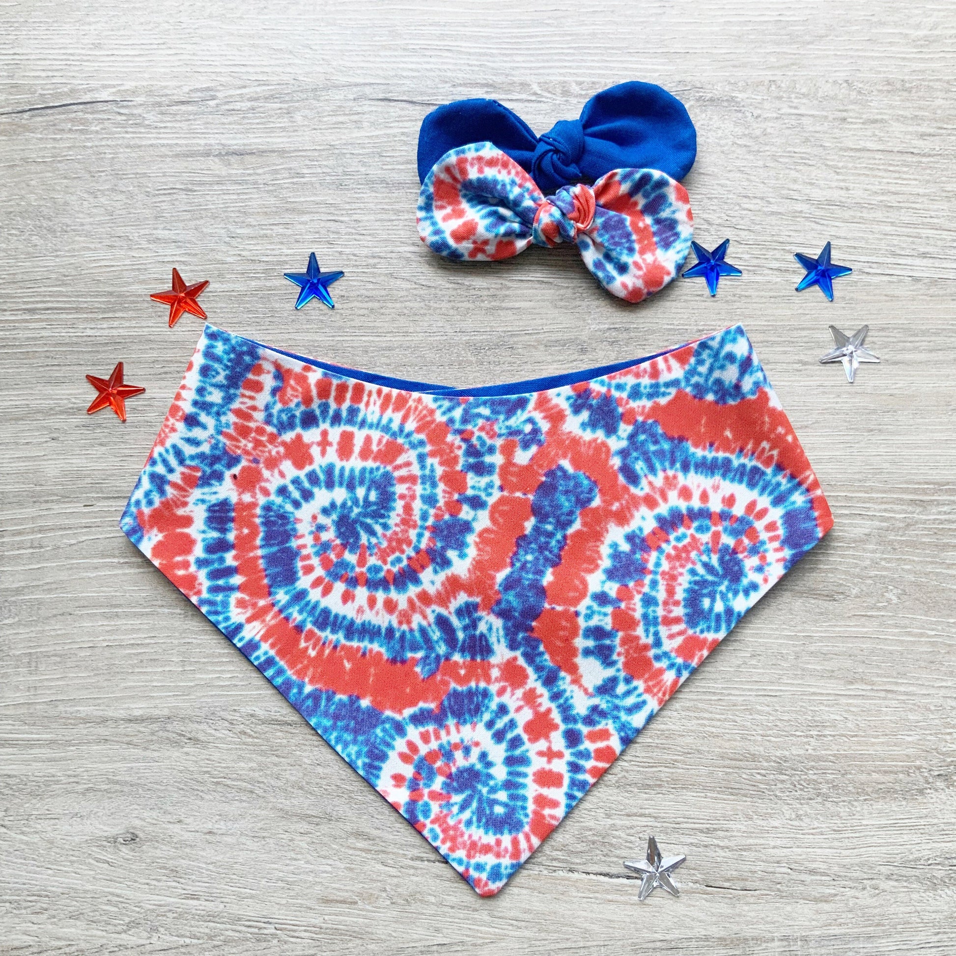 Tie dye American Patriot Dog Bandana