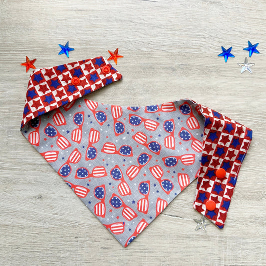 Patriot USA Glasses dog bandana
