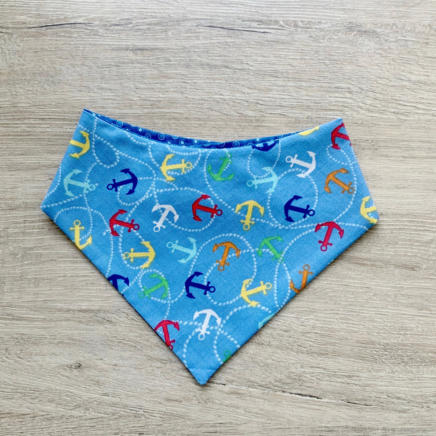 Nautical Dog Bandana, Anchors Summer Pet Scarf, Snap On