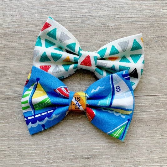 Nautical Sailboat Dog Bow Tie, Dapper Sailor Collar Accessory