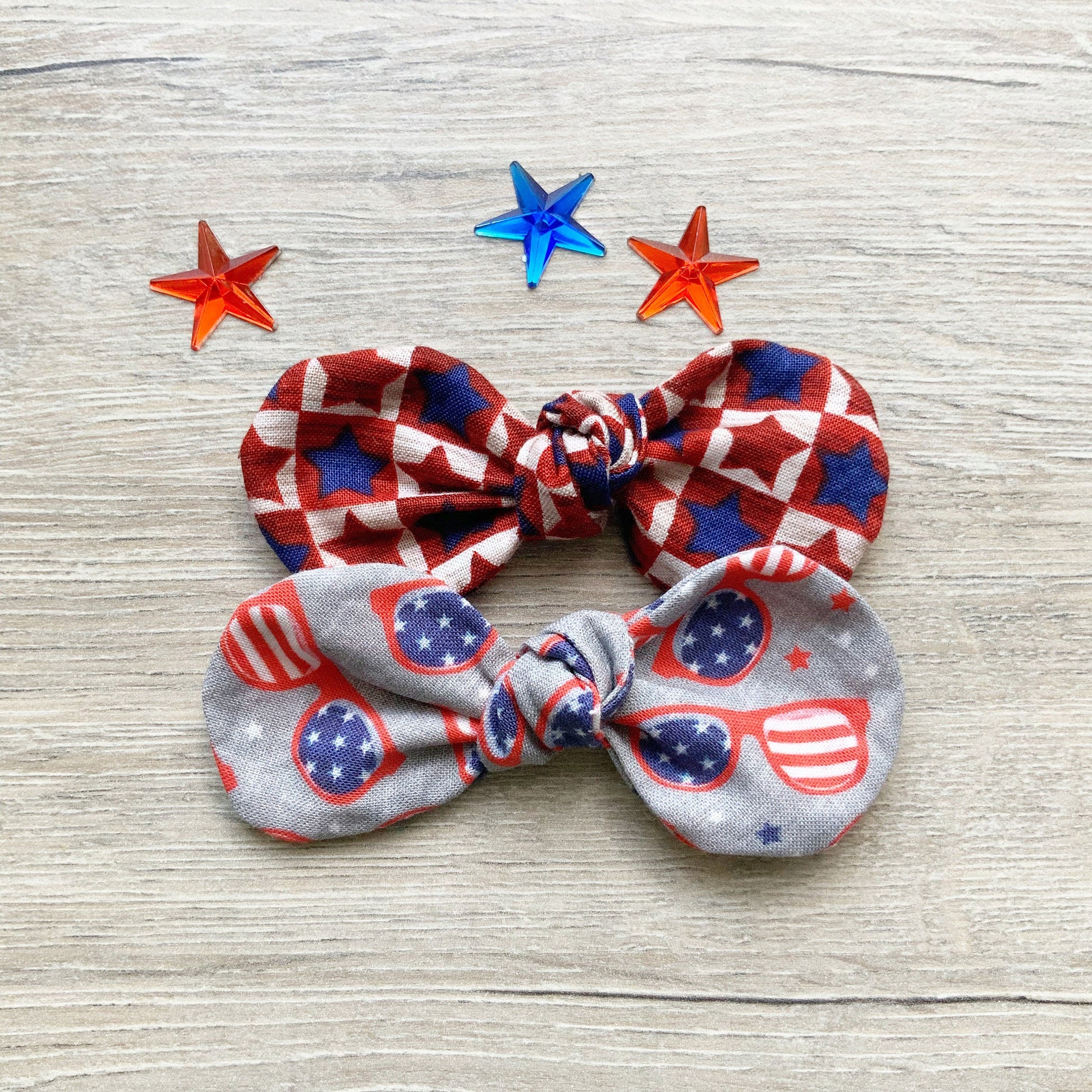 4th of July Dog Bow Tie, Patriotic Stars, Handmade Cotton