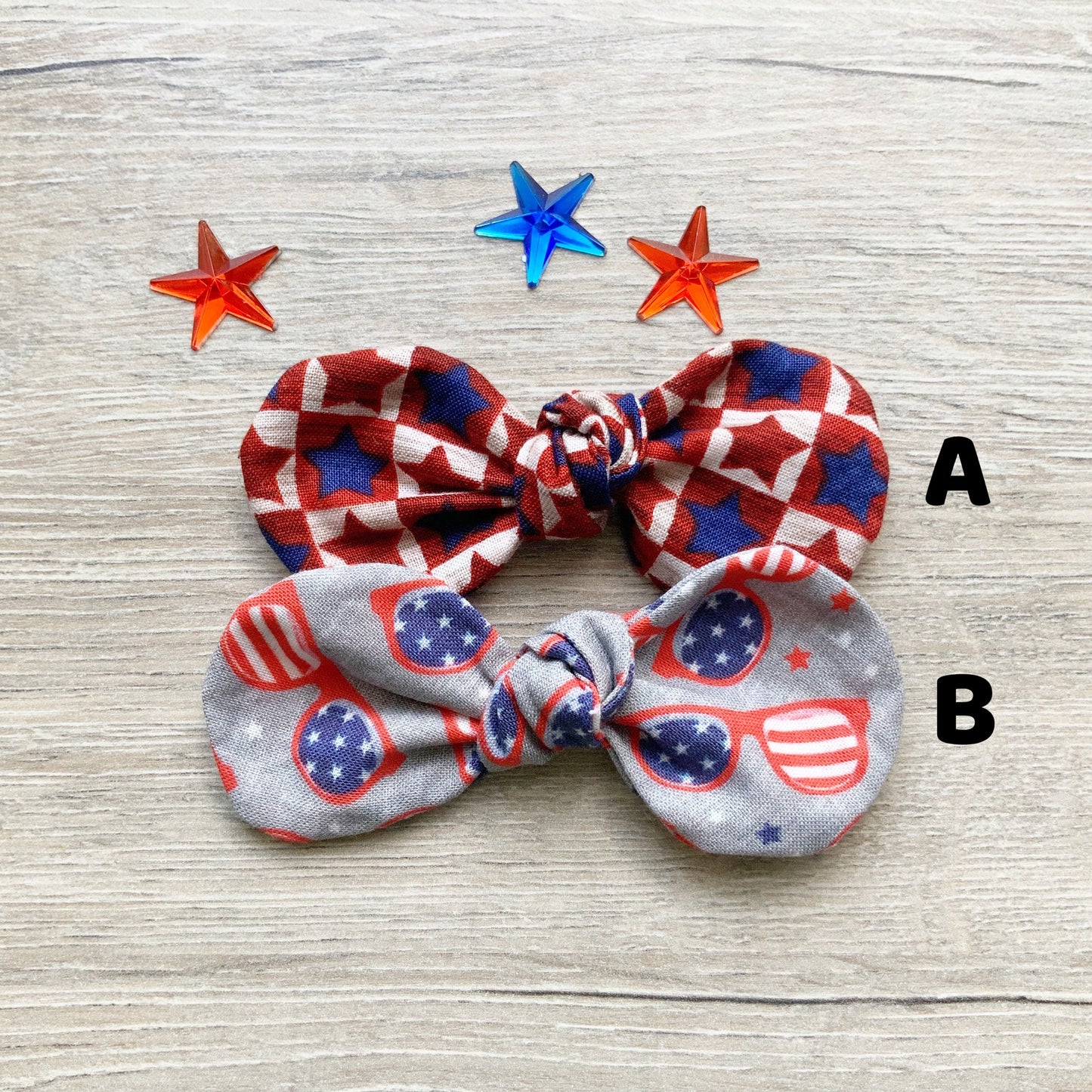 4th of July Dog Bow Tie, Patriotic Stars, Handmade Cotton