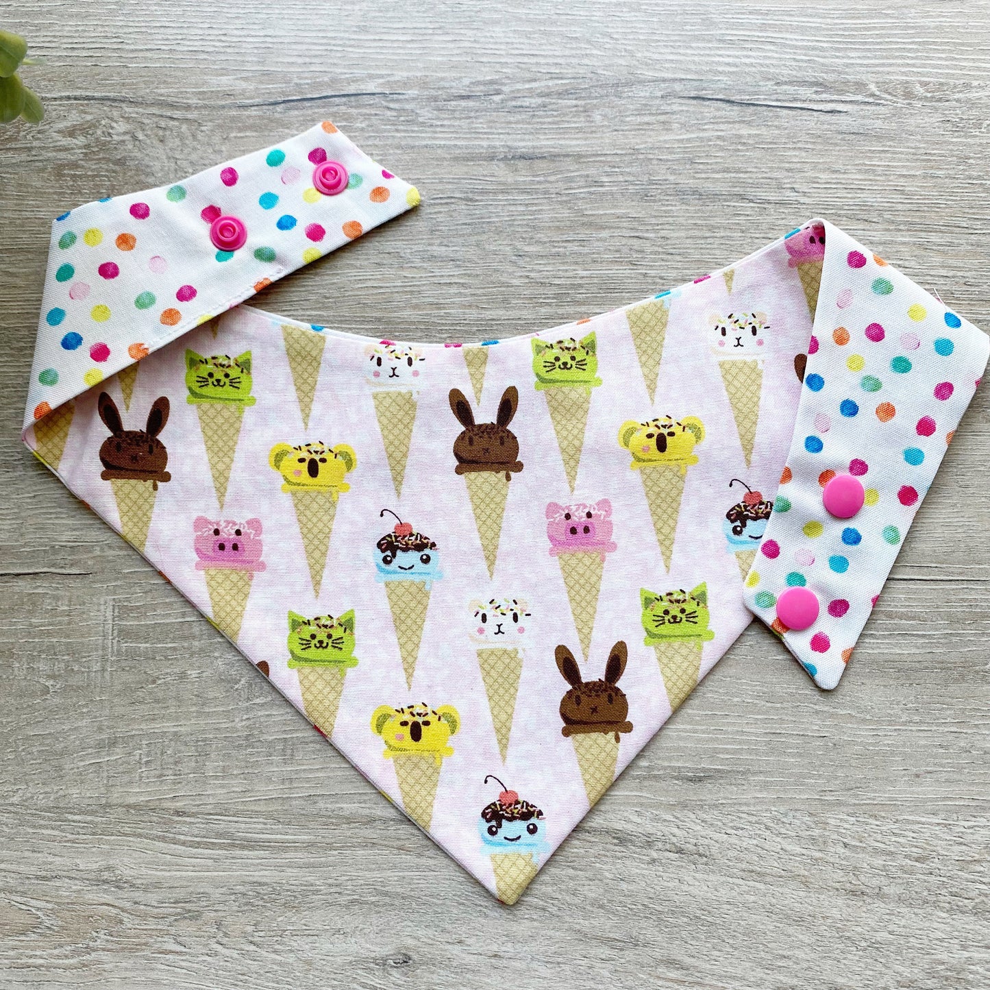 Happy Ice Cream Cone Summer Dog bandana