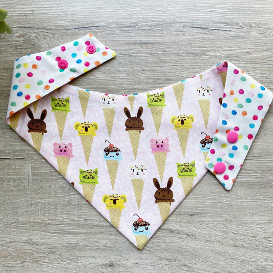 Happy Ice Cream Cone Summer Dog bandana