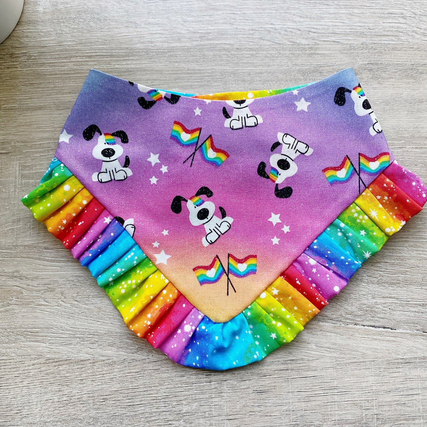 Pride Doggie Bandana with Ruffle, Matching Hair Bow