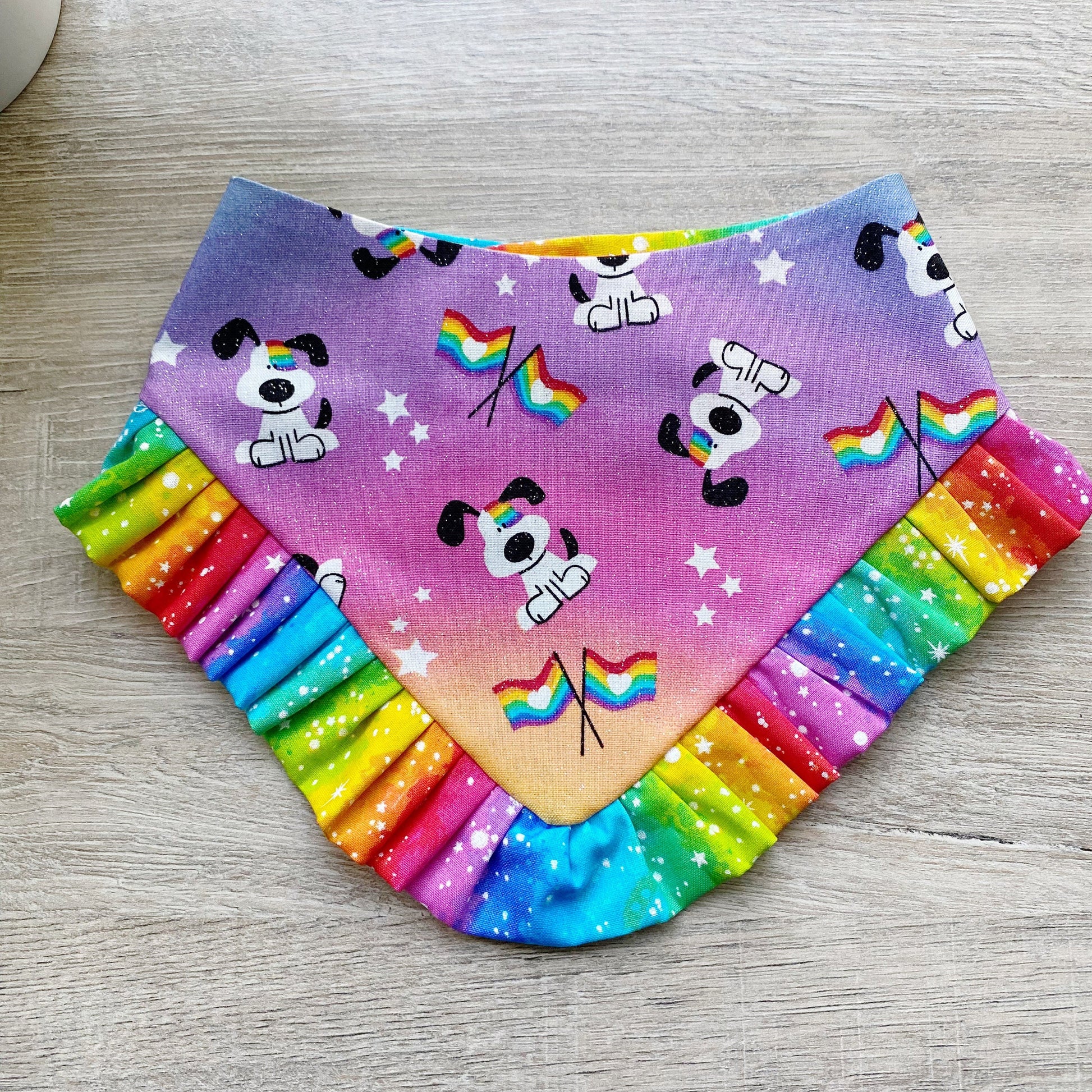Pride Doggie Bandana with Ruffle, Matching Hair Bow