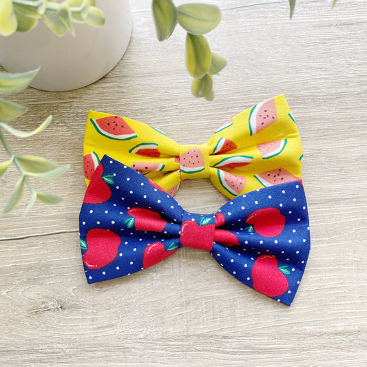 Fruit Dog Bowtie, Apple & Watermelon Pet Collar Accessory