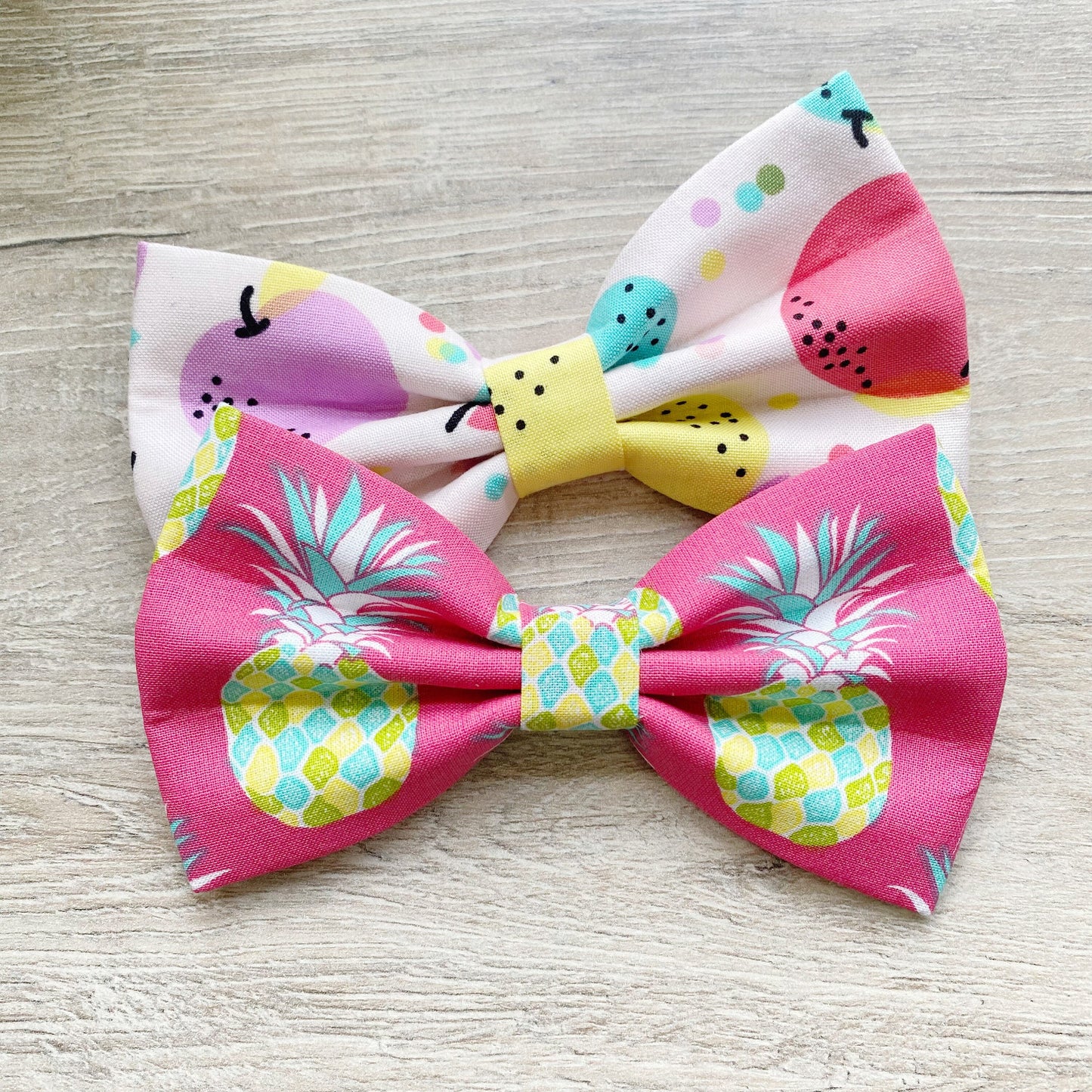 Fruits Dog Bowtie, Pineapple & Apple Pet Collar Bow
