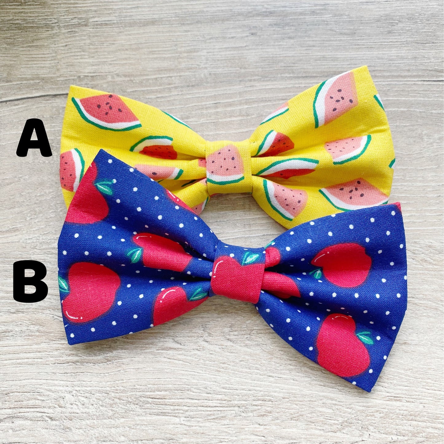 Fruit Dog Bowtie, Apple & Watermelon Pet Collar Accessory