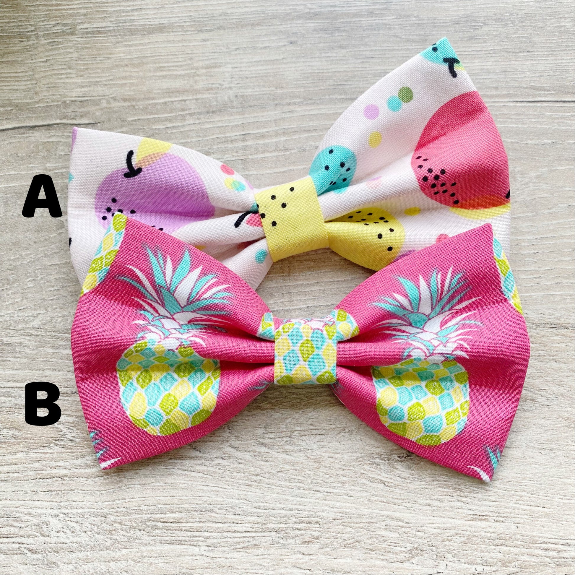 Fruits Dog Bowtie, Pineapple & Apple Pet Collar Bow