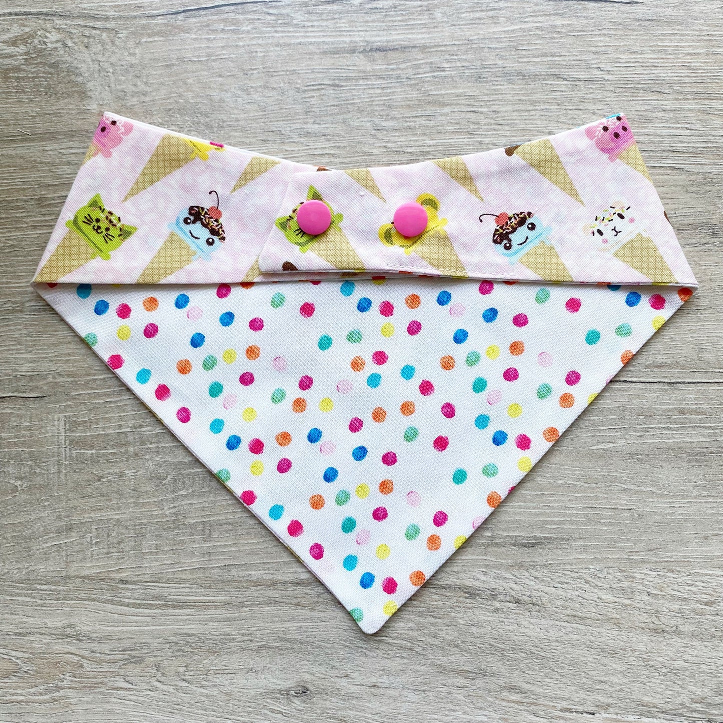 Happy Ice Cream Cone Summer Dog bandana