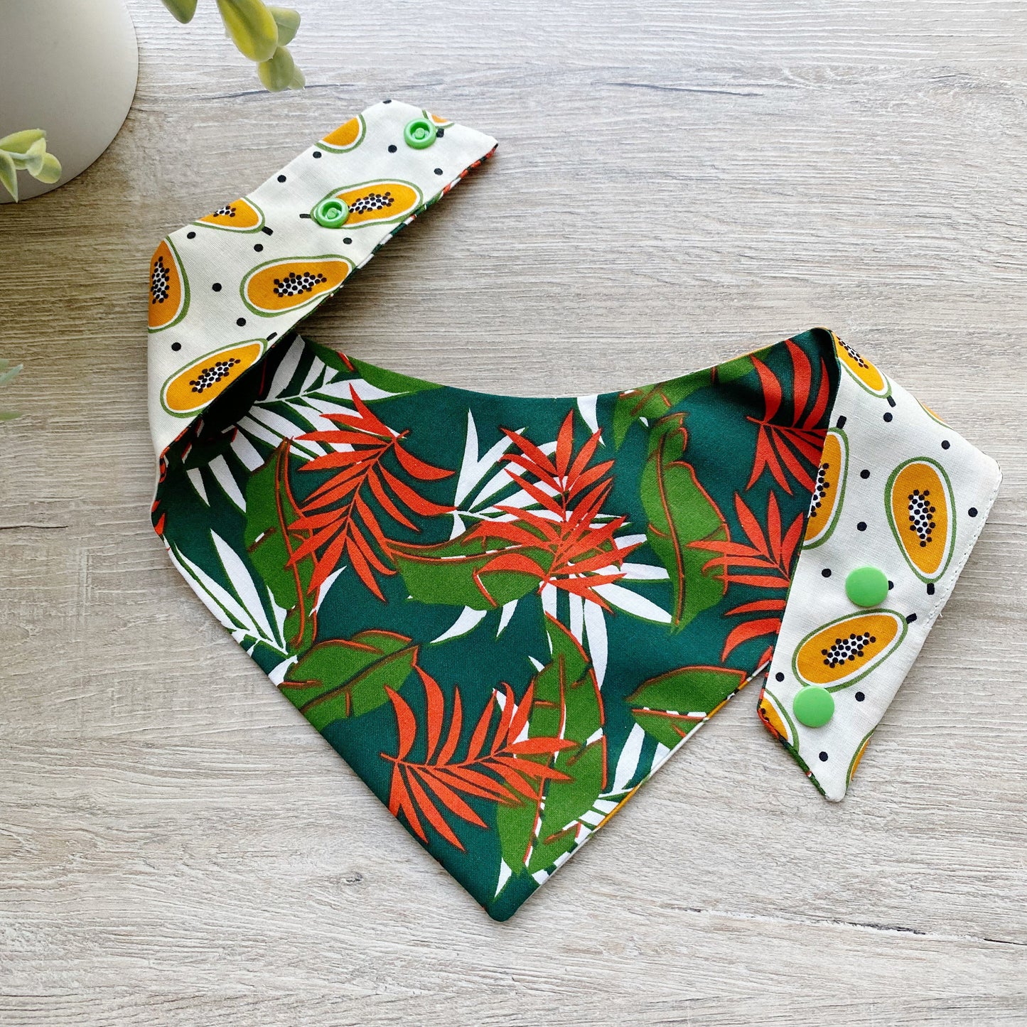Tropical palm & papáya Dog Bandana