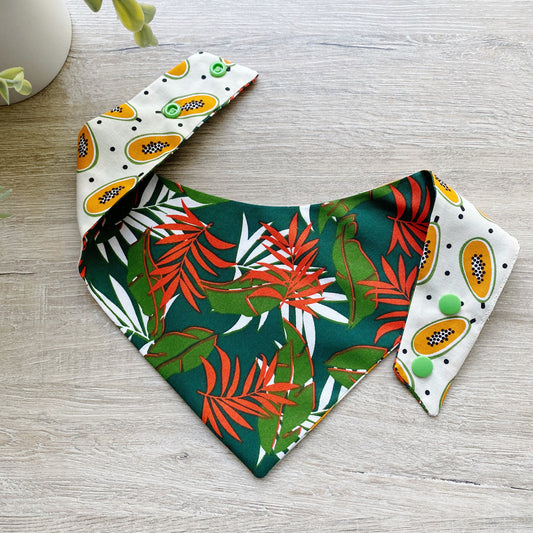 Tropical palm & papáya Dog Bandana