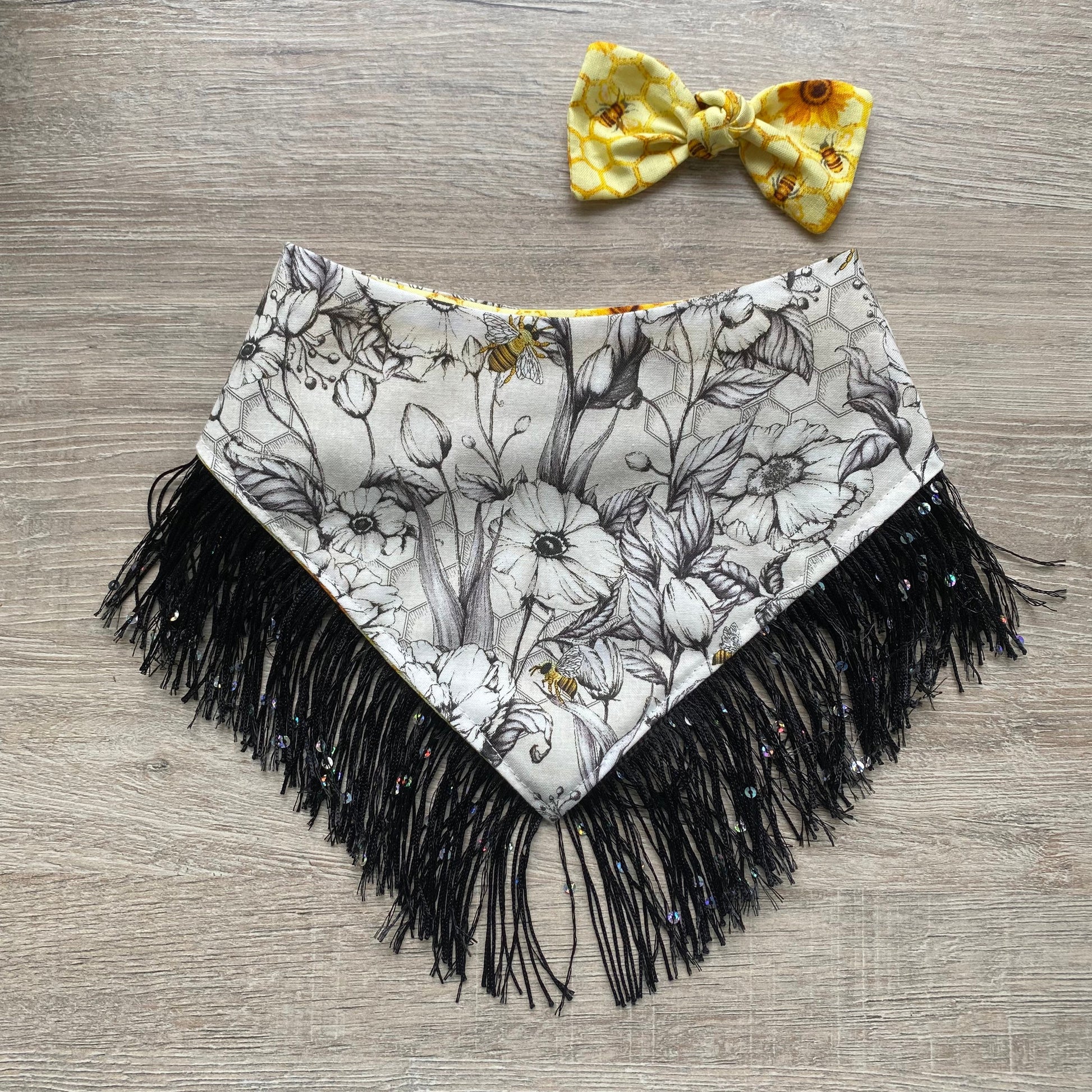 Sunflower and Bee Summer Dog Bandana
