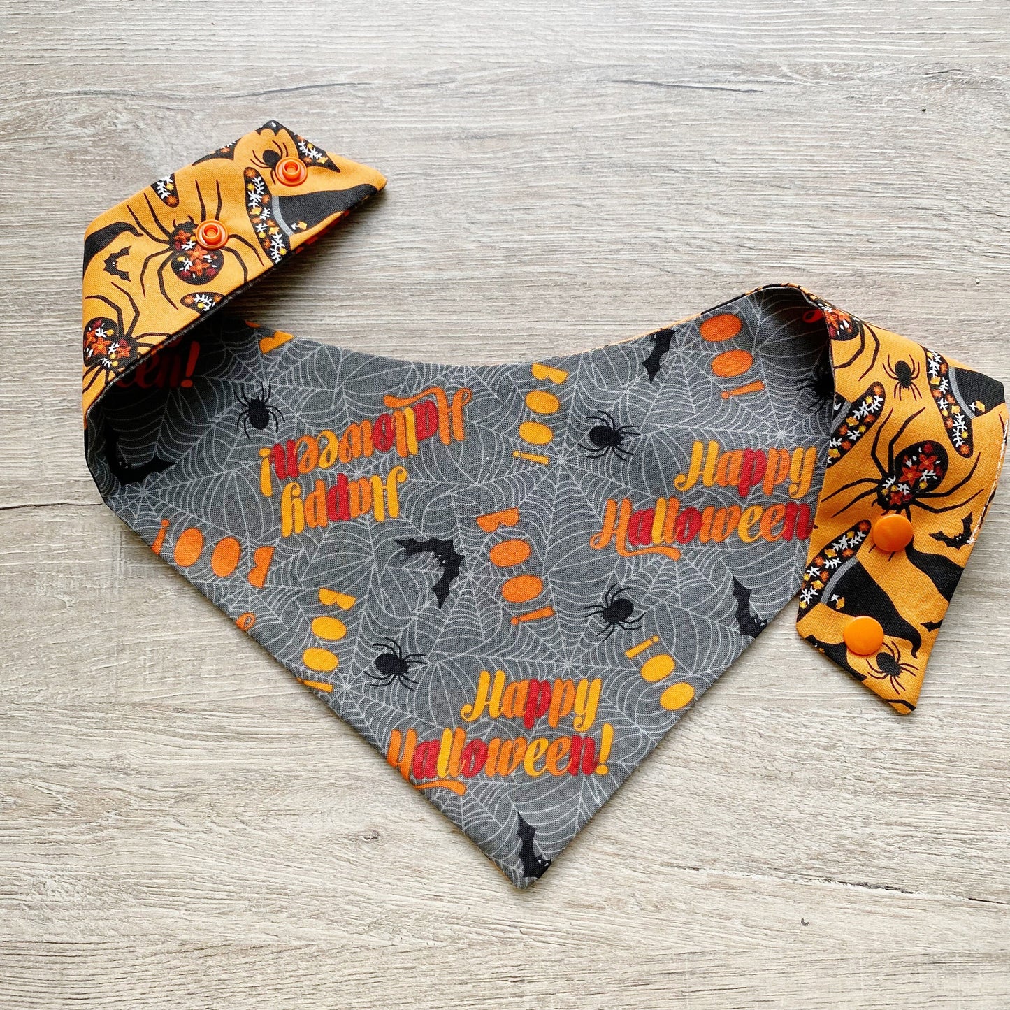 Halloween Dog bandana, Witch hats and Spiders, Dog bandana, Snap on Bandana, Matching hair-bow, Bow and Bandana, Hair Scrunchies
