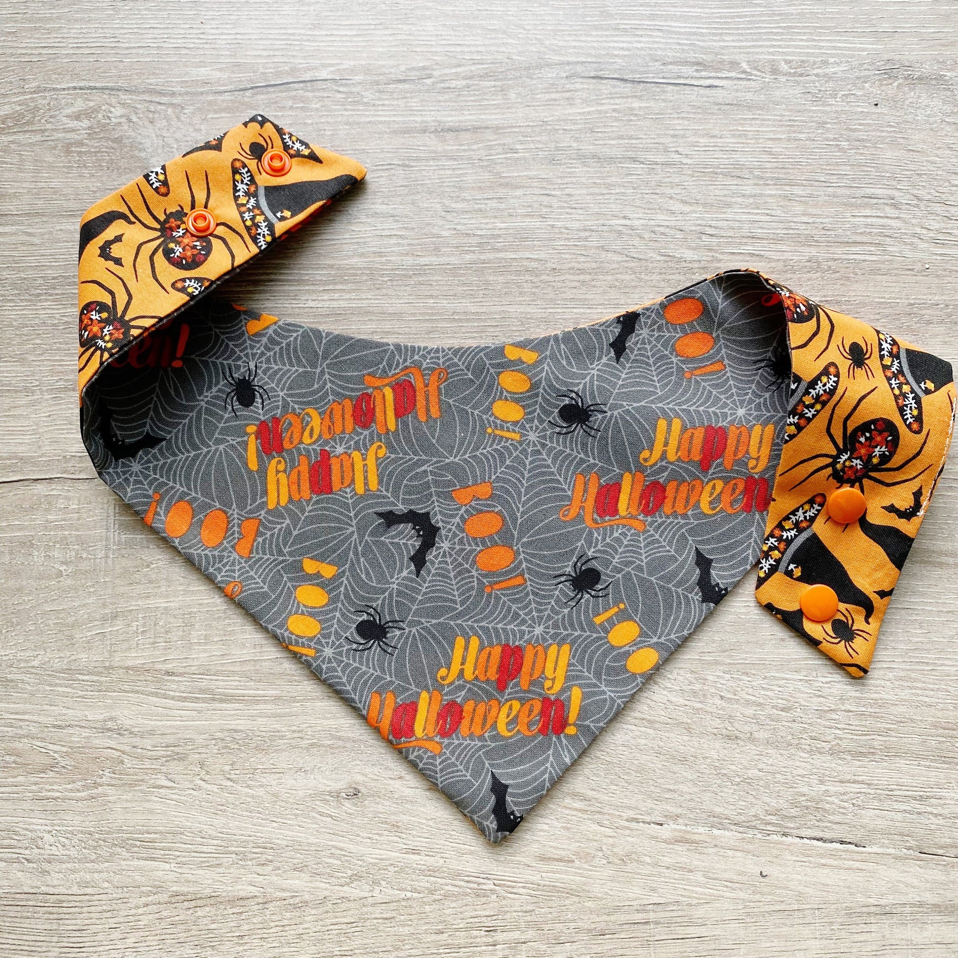 Halloween Dog bandana, Witch hats and Spiders, Dog bandana, Snap on Bandana, Matching hair-bow, Bow and Bandana, Hair Scrunchies