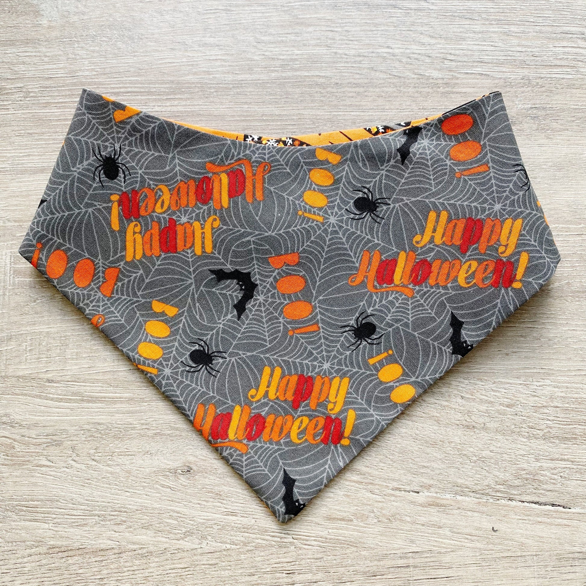 Halloween Dog bandana, Witch hats and Spiders, Dog bandana, Snap on Bandana, Matching hair-bow, Bow and Bandana, Hair Scrunchies