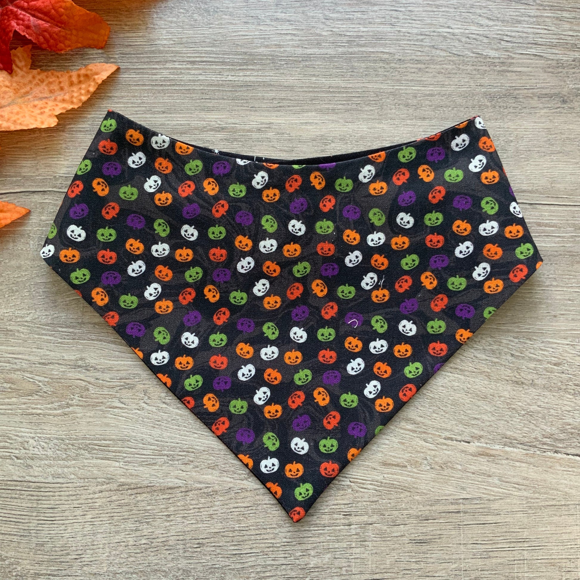 Halloween Dog bandana, Spiders and Tiny Pumpkin
