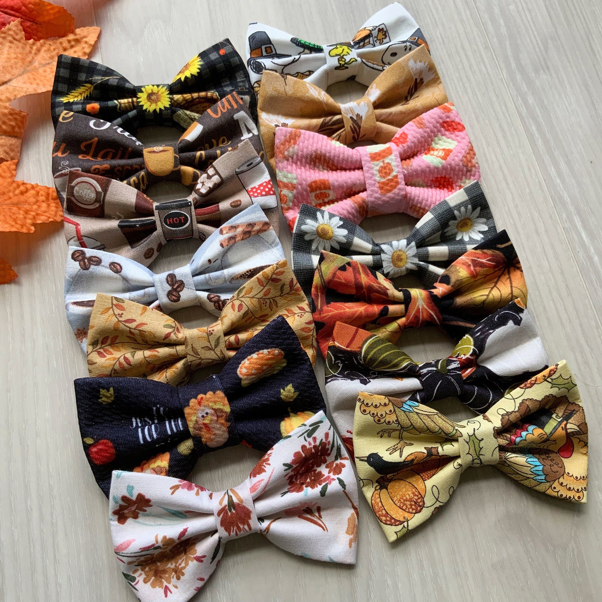 Fall Dog Bowtie, Thanksgiving Pet Collar Accessory