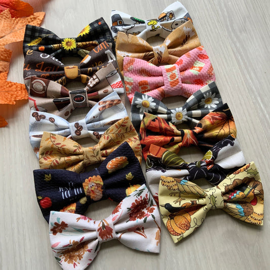 Fall Dog Bowtie, Thanksgiving Pet Collar Accessory