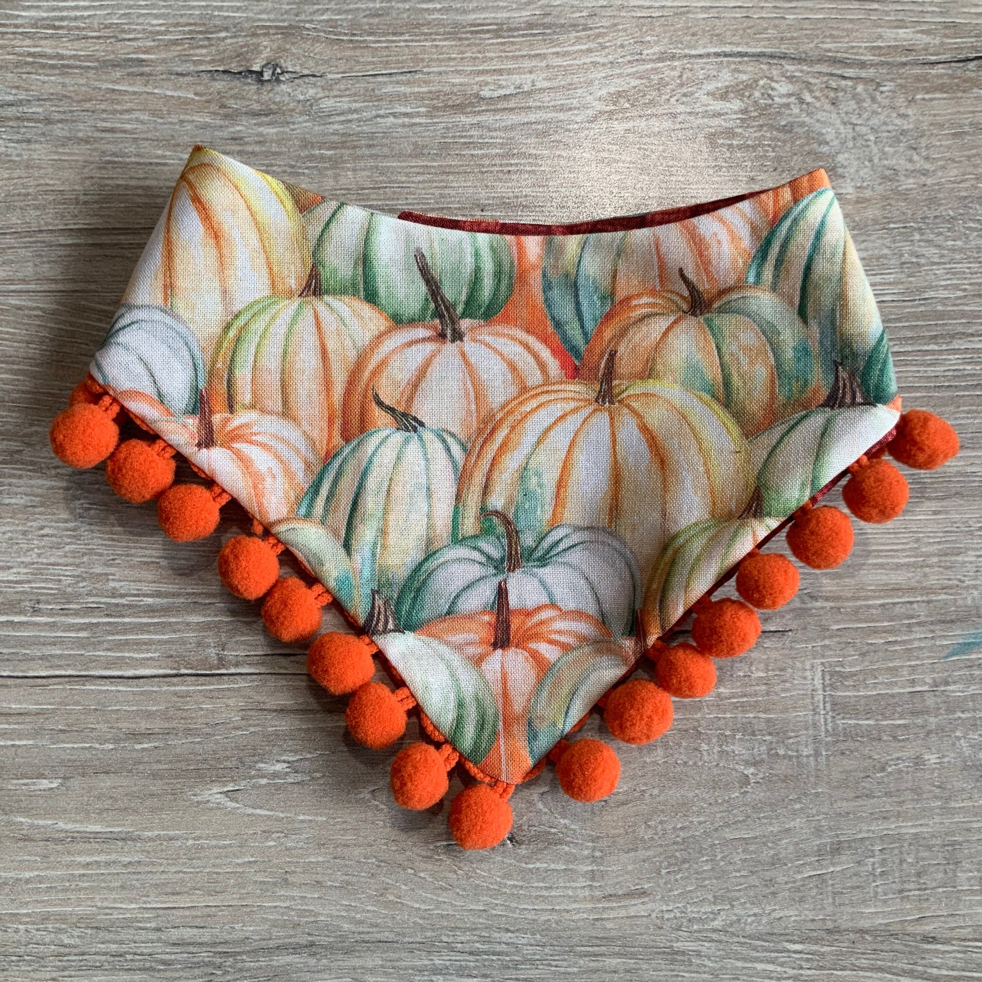Pumpkin Pile Fall Dog Bandana, Snap On, Matching Bow Set