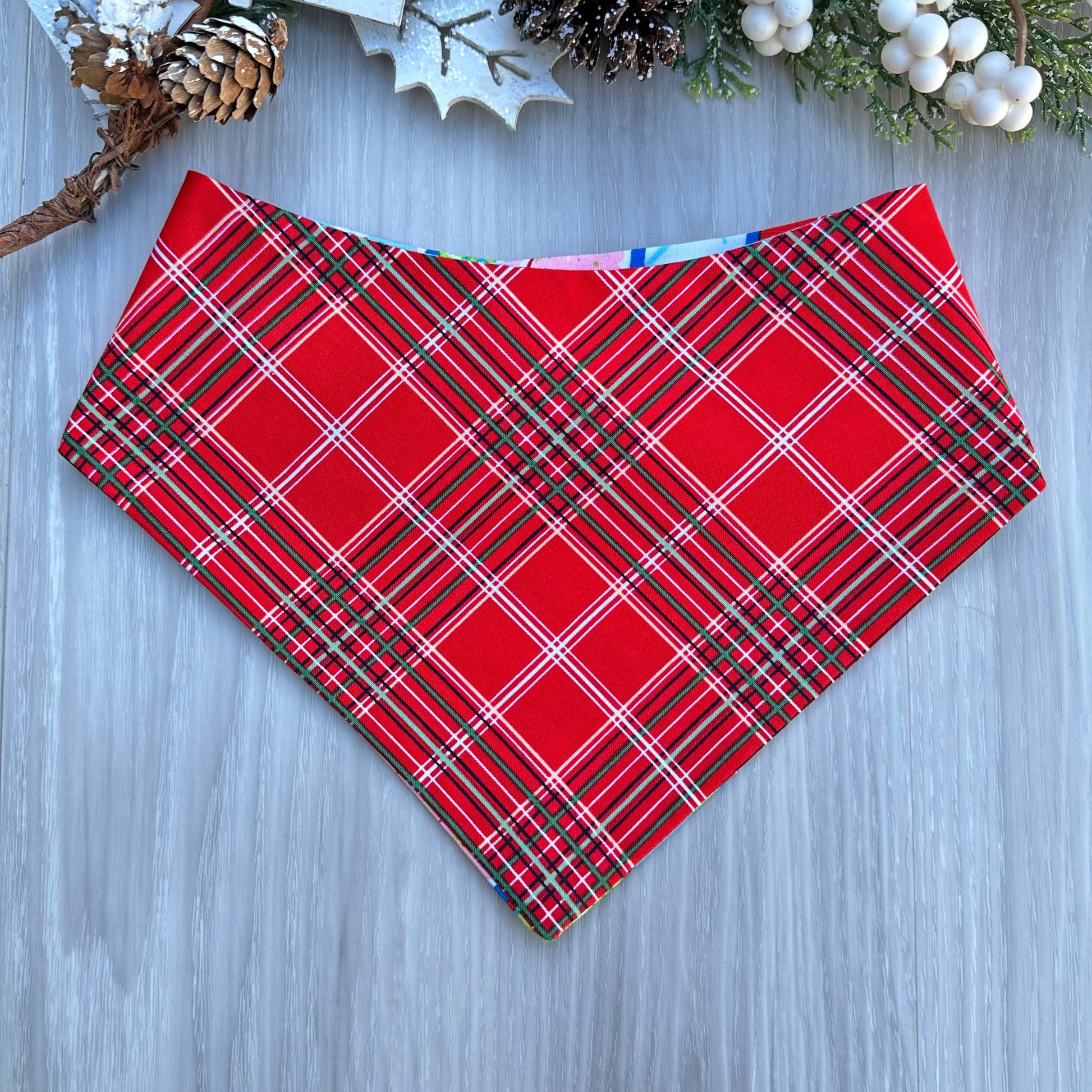 Christmas Dog Bandana, Santa Mail Reversible Scarf, Pet Hair-Bow
