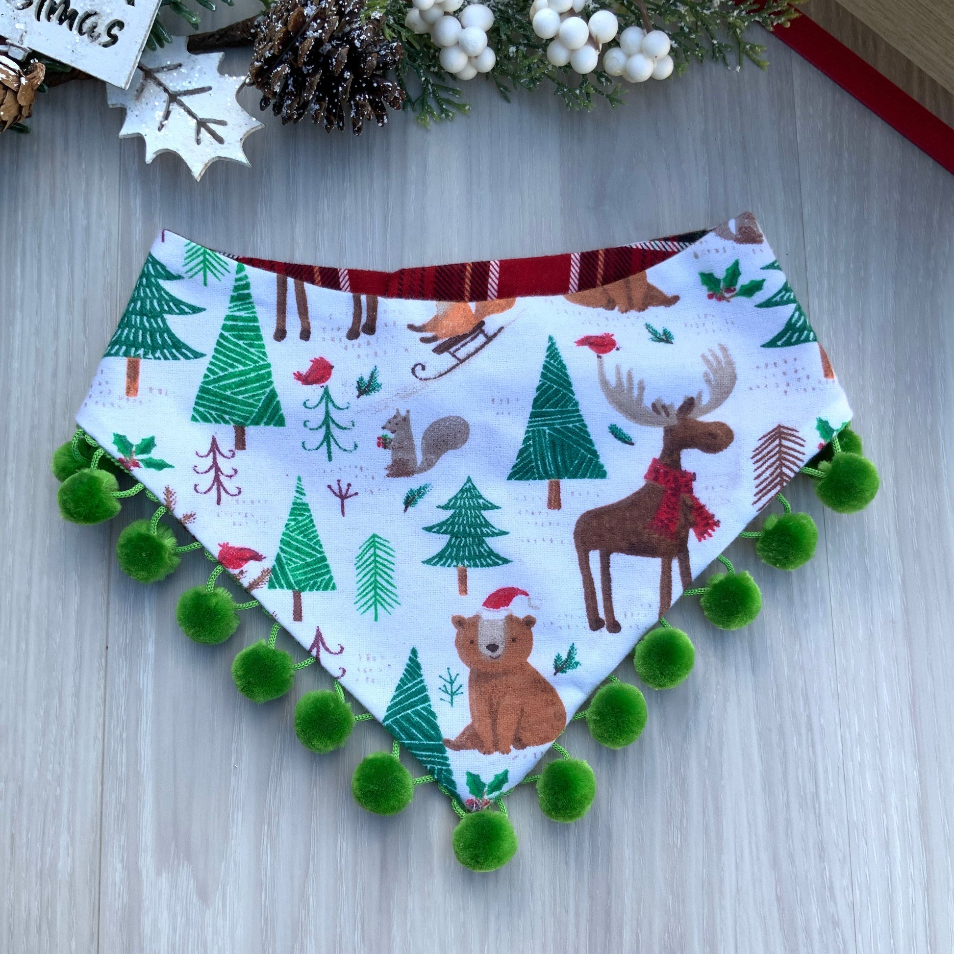 Christmas dog Bandana Forest