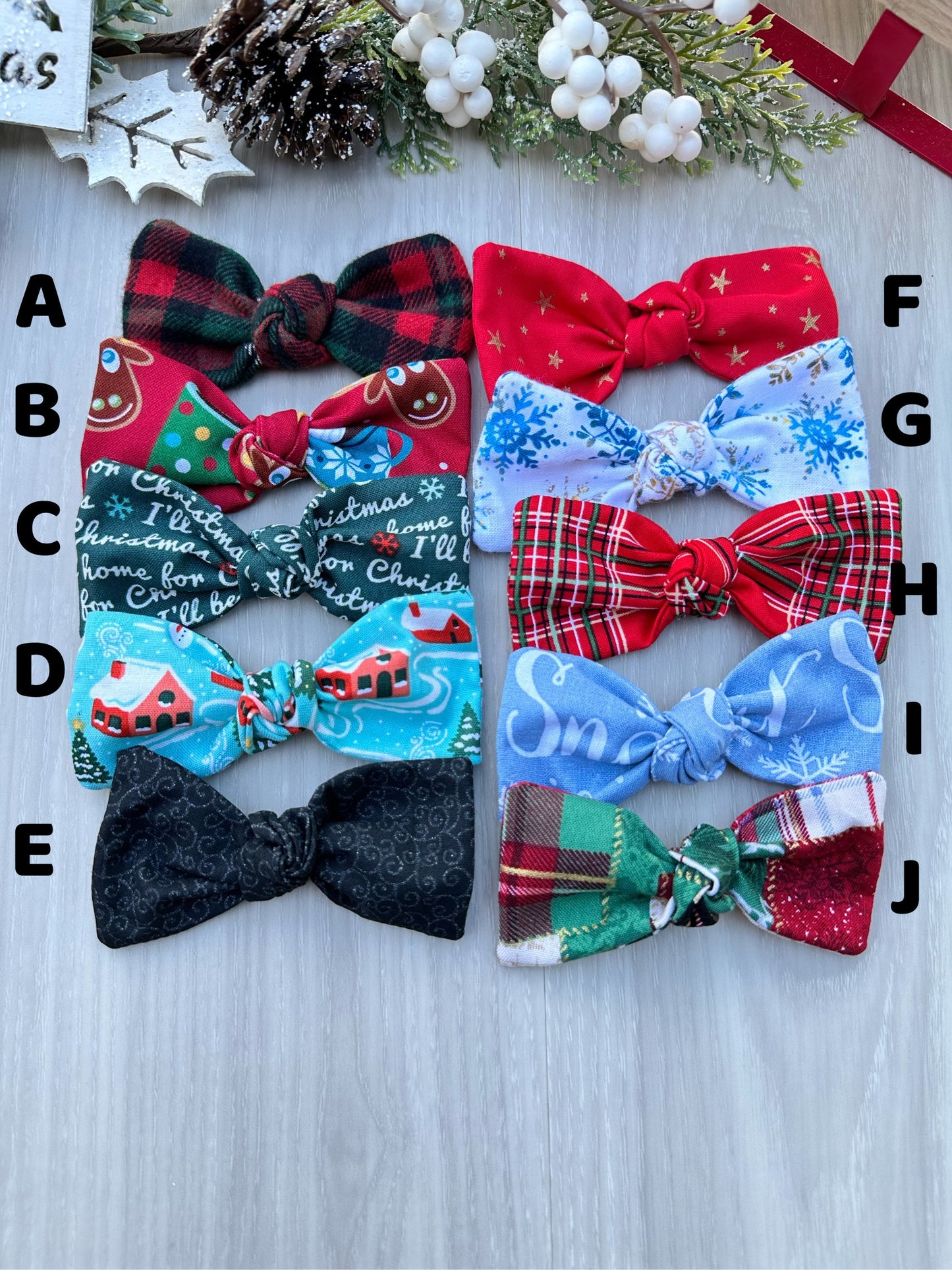 Christmas Dog Hair Bow, Holiday Hair Clip, Handmade Cotton