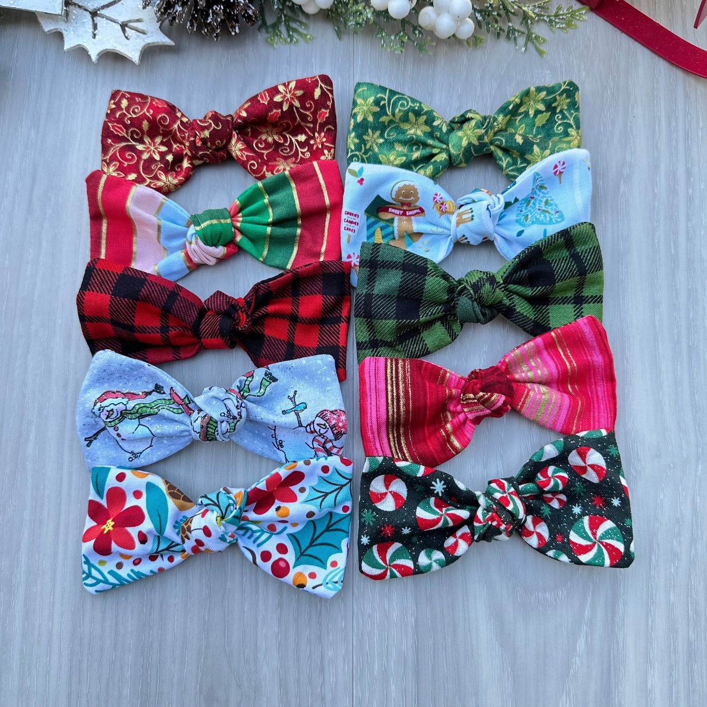 Christmas Dog Hair Bow Clip, Holiday Pet Accessory