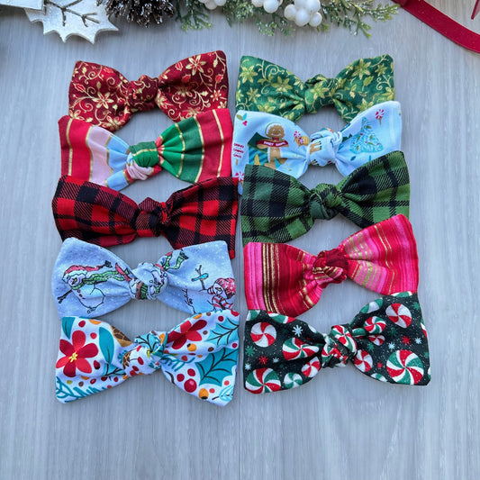 Christmas Dog Hair Bow Clip, Holiday Pet Accessory