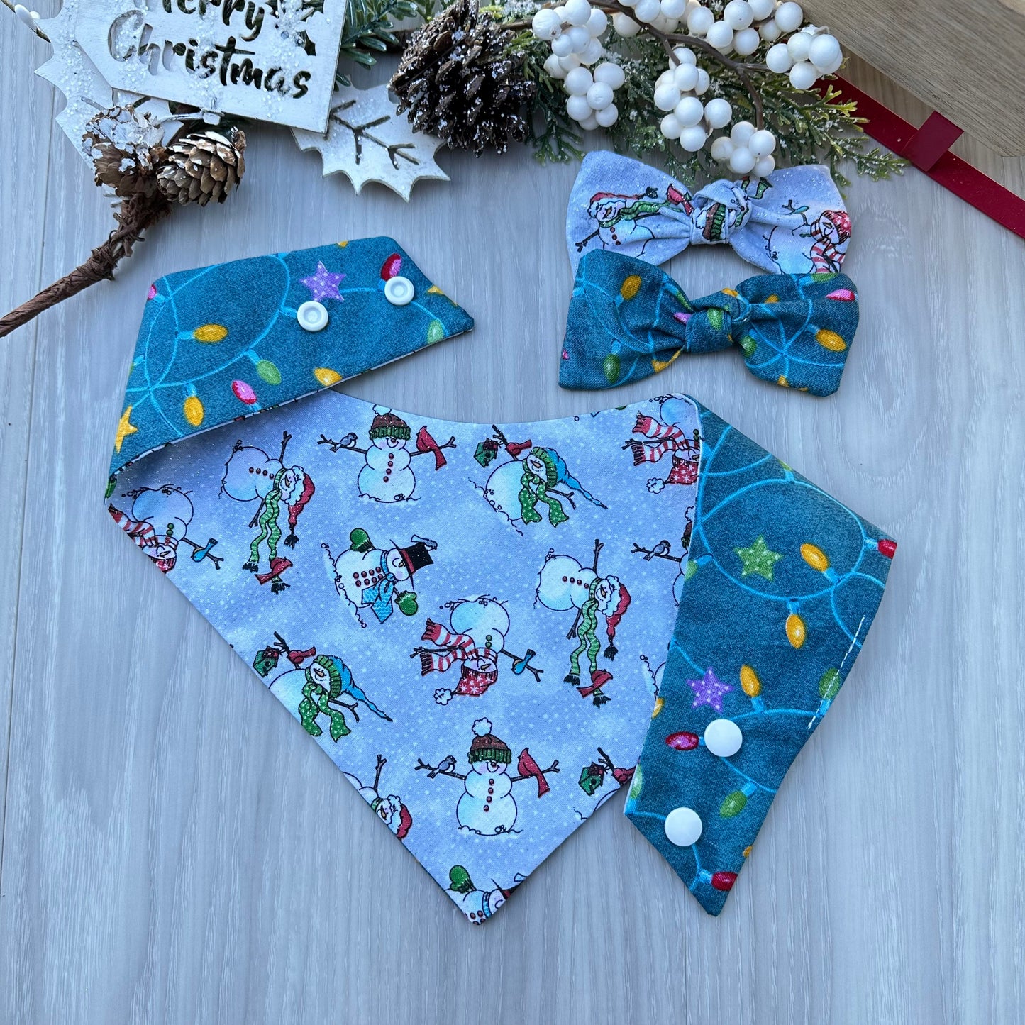Christmas dog Bandana, Snowman
