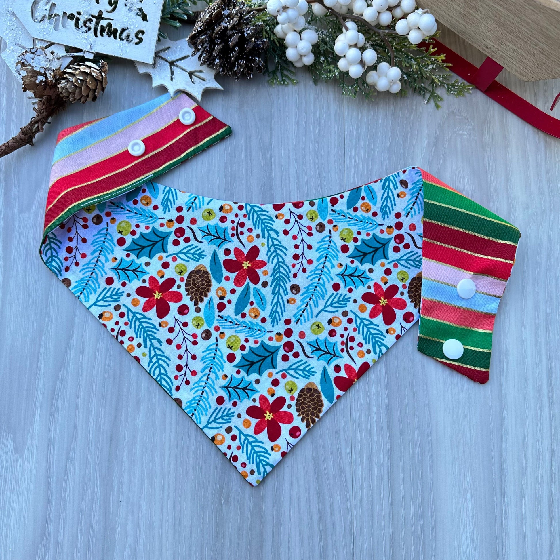 Christmas dog Bandana, XMAS Floral