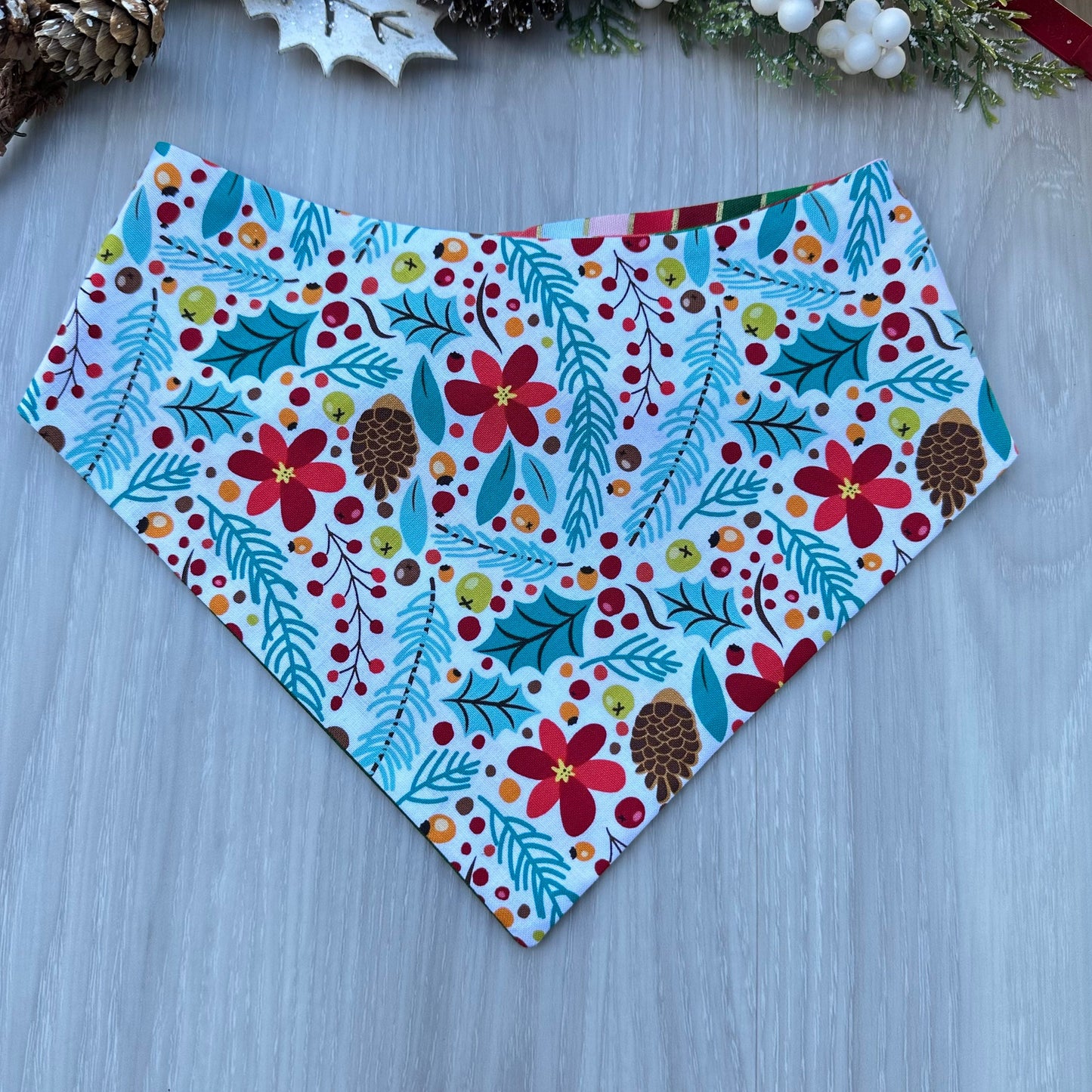 Christmas dog Bandana, XMAS Floral