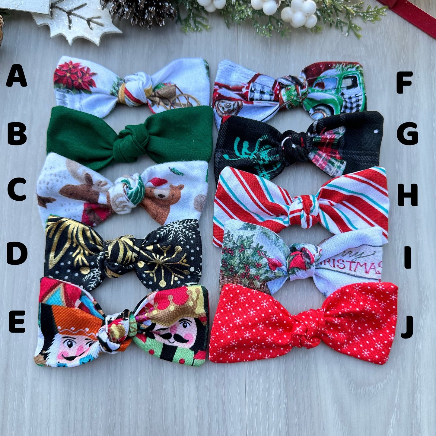 Christmas Dog Hair Bow, Holiday Cotton Clip, Dog Accessories