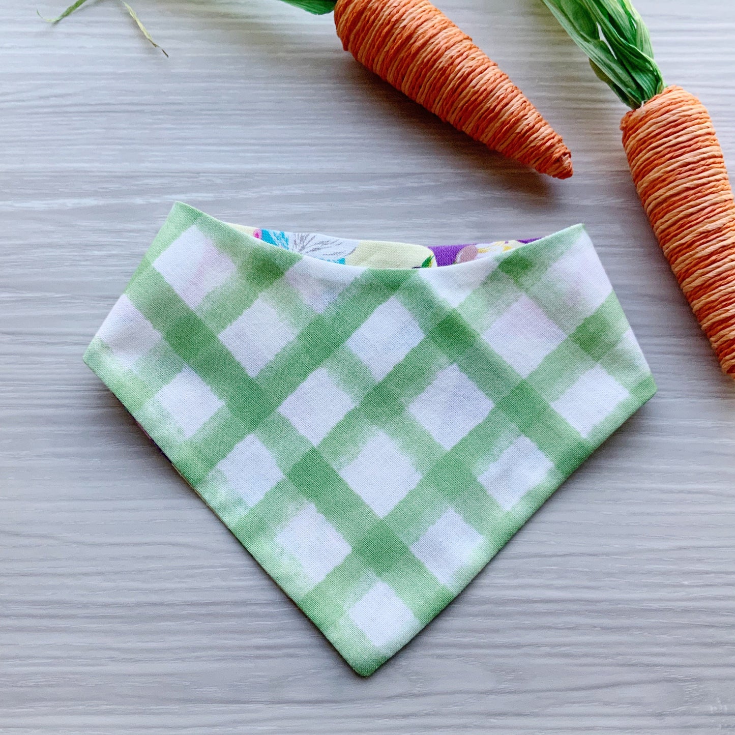 Easter Dog Bandana, Gnome Print, Reversible Snap Scarf