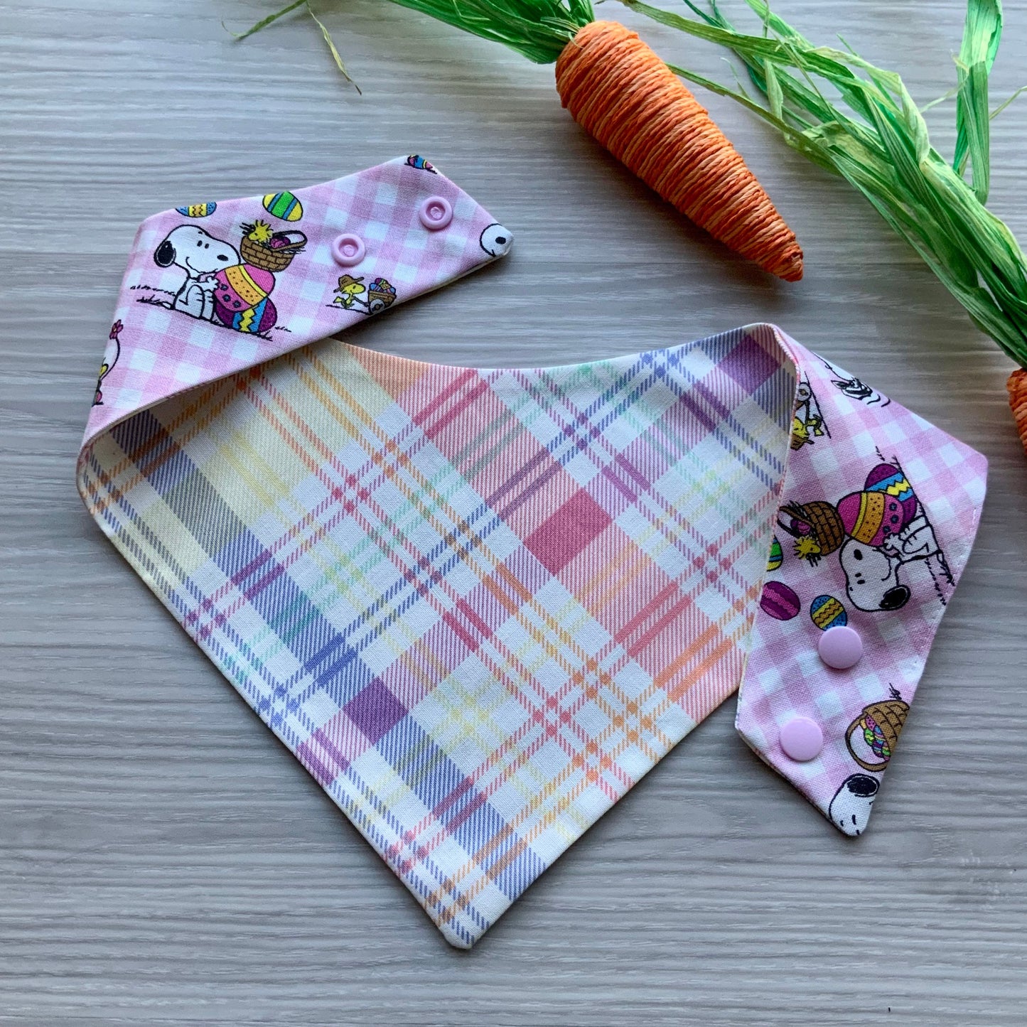 Easter Dog Bandana, Reversible Snap Scarf, Matching Hair Bow