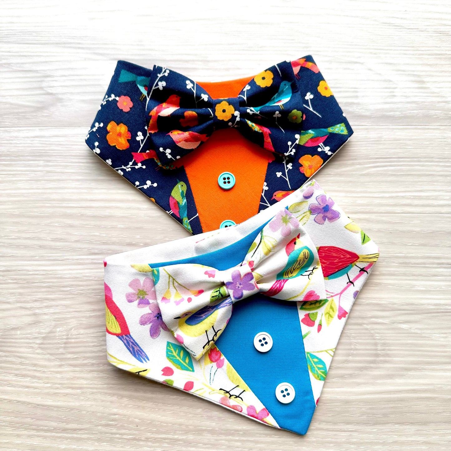 Floral and Birds Dog Tuxedo Bandana
