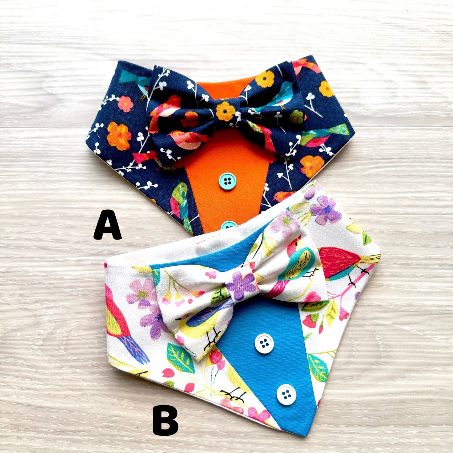 Floral and Birds Dog Tuxedo Bandana
