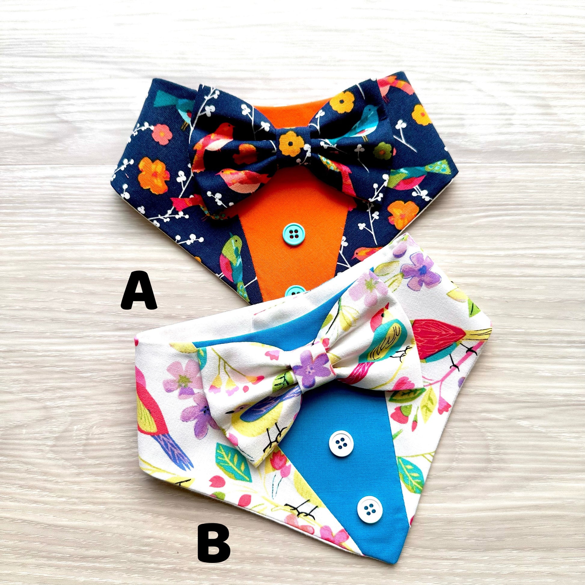 Floral and Birds Dog Tuxedo Bandana
