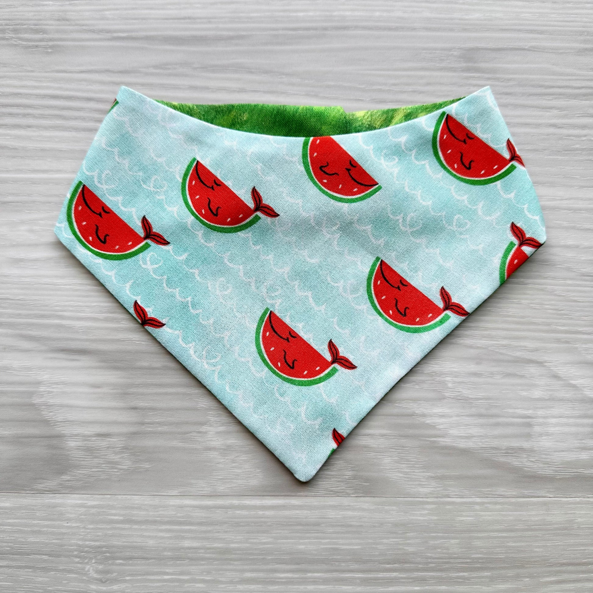 Watermelon Whale and Avocado Yoga dog Bandana